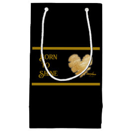 Nacido para brillar negro y oro bolsa de regalo gr