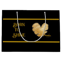 Nacido para brillar negro y oro bolsa de regalo gr