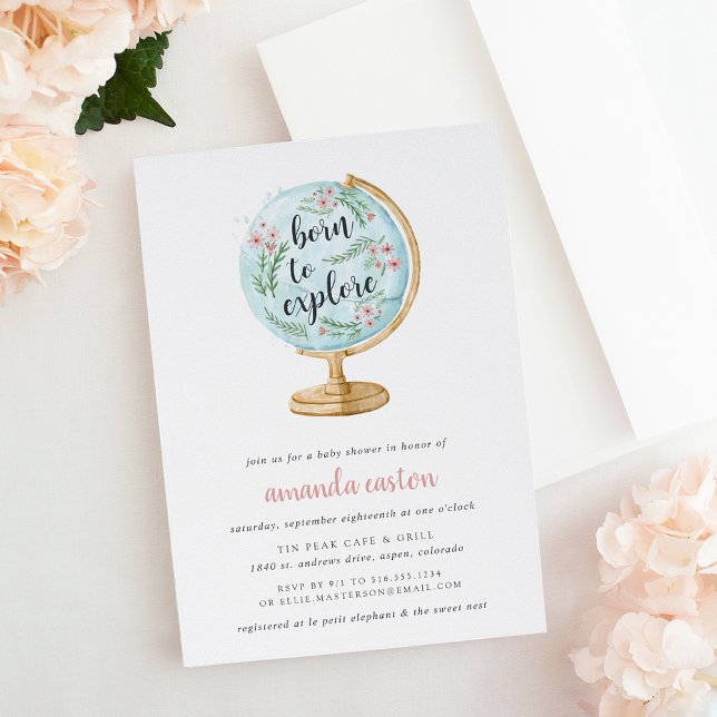 Nacido para explorar la invitación a Baby Shower (Subido por el creador)