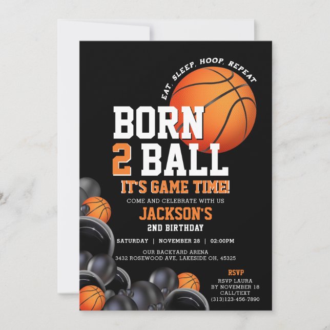 Nacido para la Segunda Invitación de Baloncesto de (Anverso)