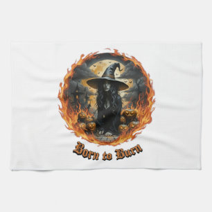 Nacido para quemar el diseño de toallas de cocina