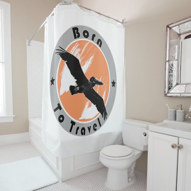 Nacido para viajar cortina de ducha (In situ)