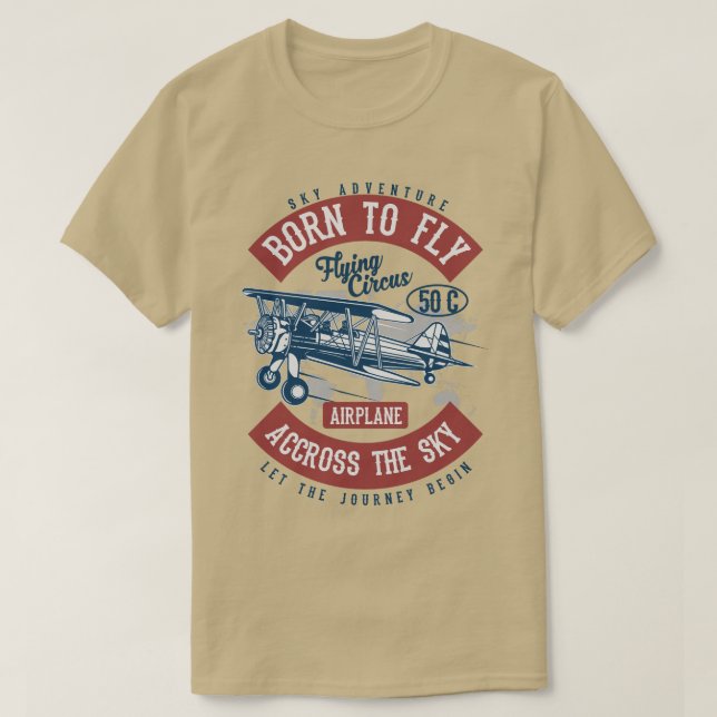 Nacido para volar camiseta masculina (Diseño del anverso)