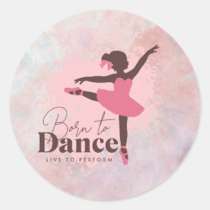Nacidos en pegatinas rosados de danza para los ama
