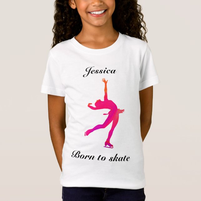 Nacidos para patinar la camiseta de patinaje artís (Anverso)