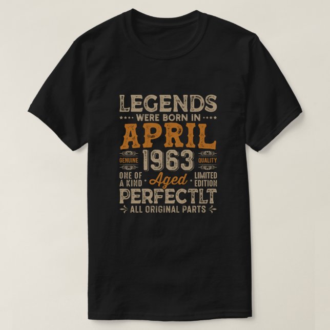 Nacieron leyendas en abril de 1963, camisetas de c (Diseño del anverso)