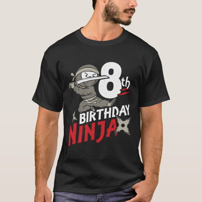 Nacimiento Camisa Ninja De 8 Años De Nacimiento Ni (Anverso)