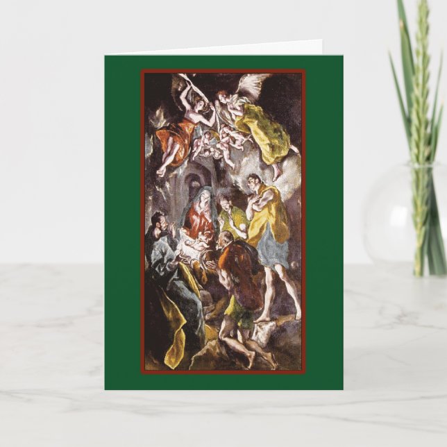 Nacimiento de Cristo - Tarjeta de Bella Artes Vint (Anverso)