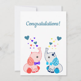 Nacimiento de gemelos, niño y Chica, felicitacione