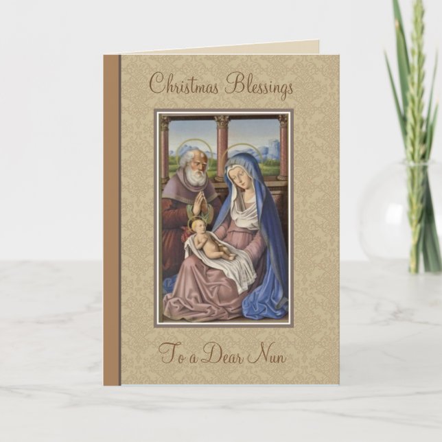Nacimiento de Jesús en Navidad Monja Vintage (Anverso)