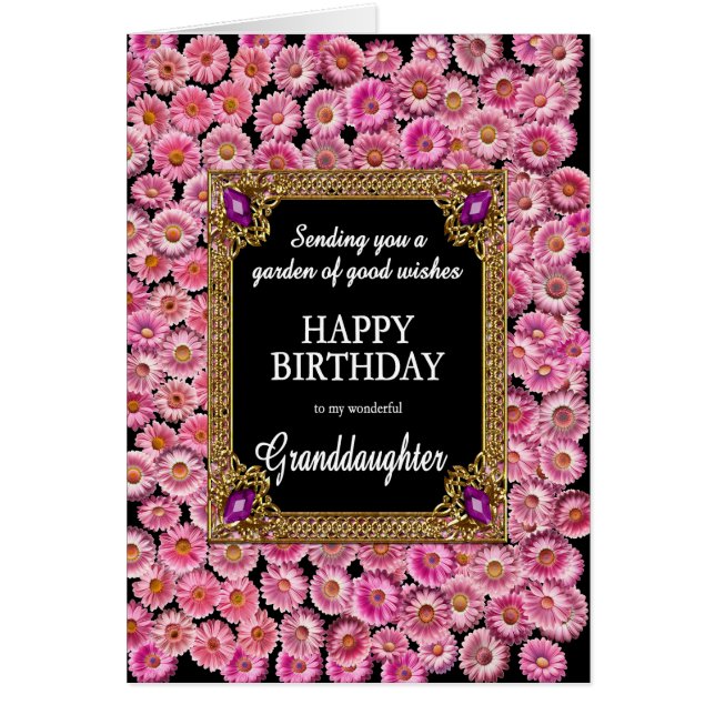 Nacimiento de nieta Daisies rosados (Frente)