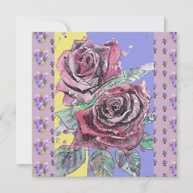 Nacimiento floral de flor de rosa roja (Anverso)