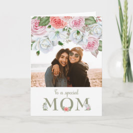 Nacimiento Mamá Personalizado Foto Tarjeta Flores