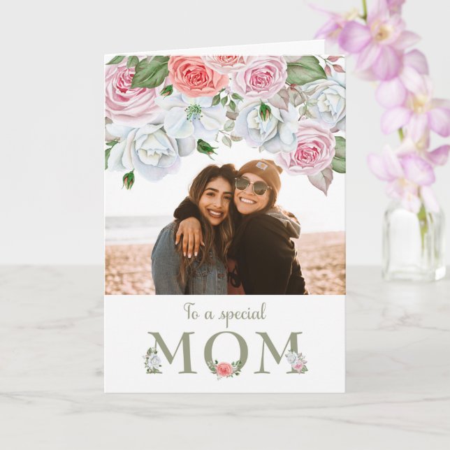 Nacimiento Mamá Personalizado Foto Tarjeta Flores  (Orquídea)