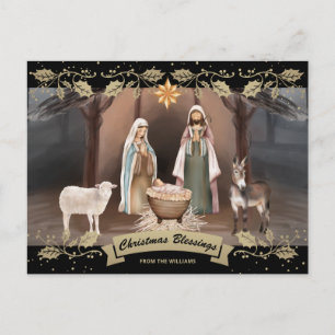 Nacimiento Negro Oro Cristiano Navidad
