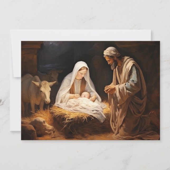 Nacimiento Niño Jesús Cristiano Feliz Navidad (Anverso)
