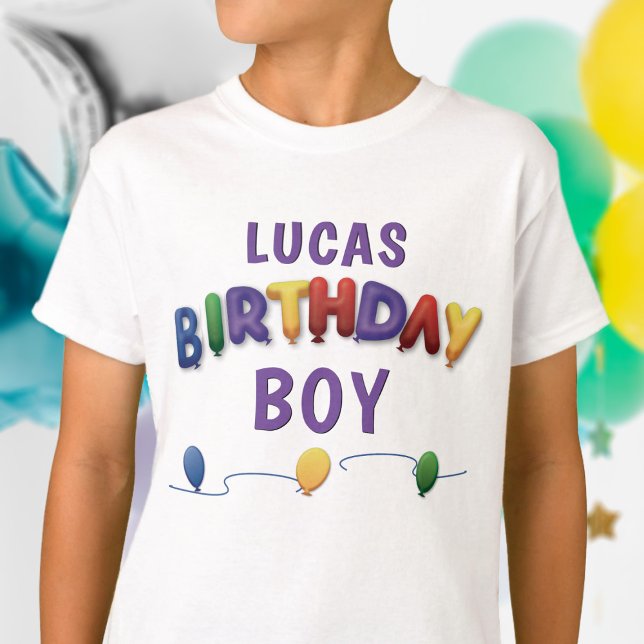 Nacimiento Niño Personalizado de globo camiseta (Just add your name. Can also work for a birthday girl too)
