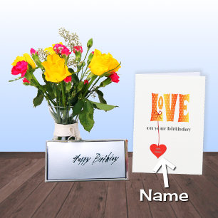 Nacimiento Nombre personalizado Tarjeta de AMOR