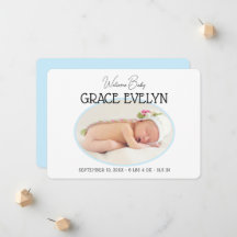 Nacimiento Nuevo Bebé Foto Simple Tarjeta Plana