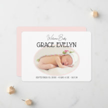 Nacimiento Nuevo Bebé Foto Simple Tarjeta Plana