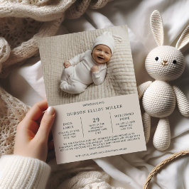 Nacimiento Preemie NICU Tarjeta de Taupe Moderno