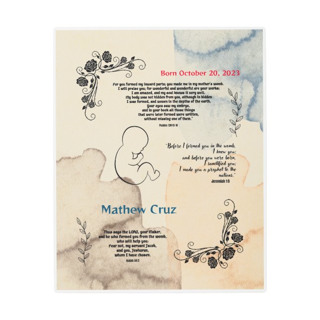 Nacimiento y bendición de un bebé de arte mural me (Anverso)