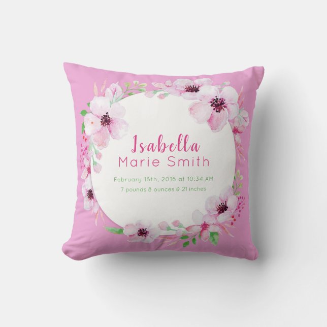 Nacimientos Elegantes Chicas Florales Almohadas (Anverso)