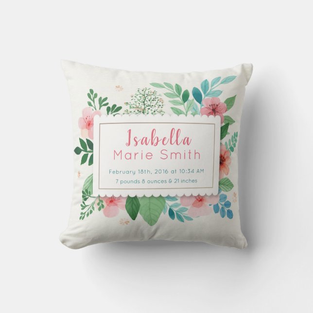 Nacimientos Elegantes Chicas Florales Almohadas (Anverso)