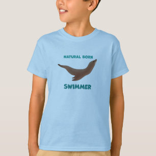 Nació un león marino básico de camiseta infanti