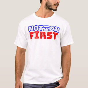Nación Primero camiseta básica masculina