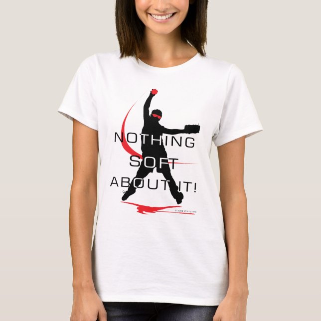 Nada camiseta roja suave del softball (Anverso)