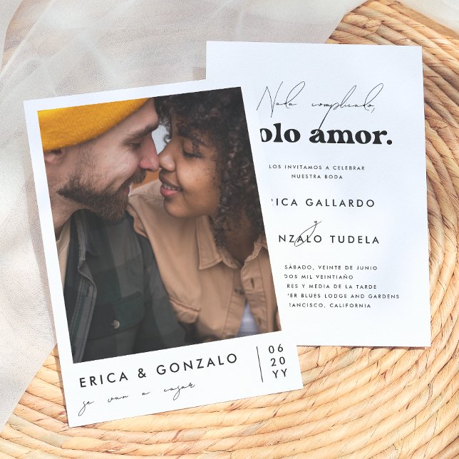 Nada Complicado Solo Amor Invitación de Boda Retro (Subido por el creador)