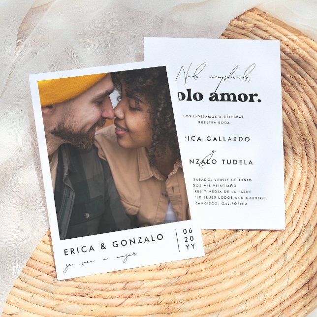 Nada Complicado Solo Amor Invitación de Boda Retro (Subido por el creador)