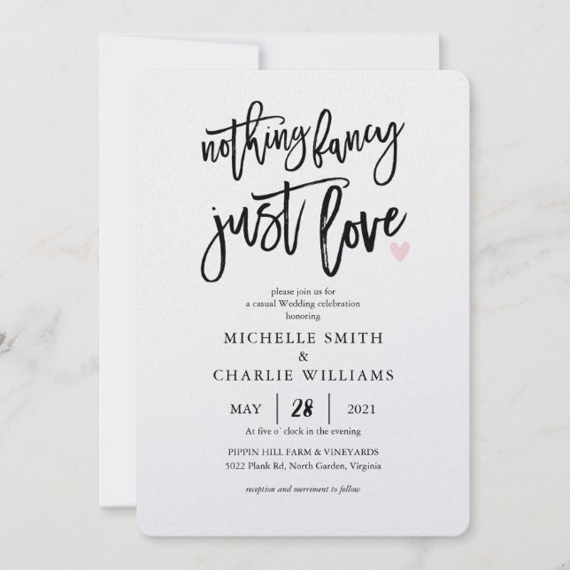 Nada de fantasía solo ama la invitación casual a l (Anverso)