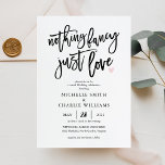 Nada de fantasía solo ama la invitación casual a l<br><div class="desc">Nada de fantasía solamente ama la invitación casual a la boda. El diseño presenta un elegante diseño de texto de estilo moderno. Para realizar cambios avanzados,  seleccione la opción "Hacer clic para más personalizares" en Personalizar esta plantilla.</div>