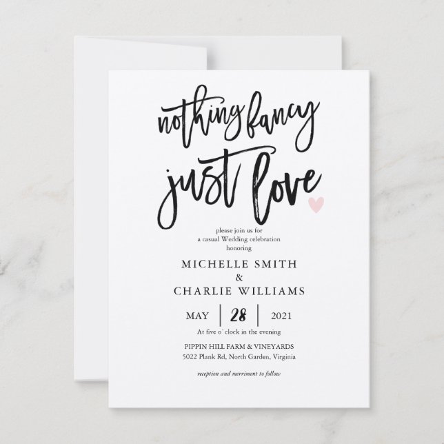 Nada de fantasía solo ama la invitación casual a l (Anverso)