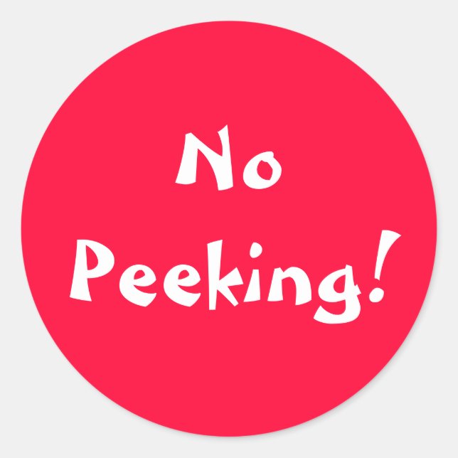 ¡NADA DE PEEKING! - pegatinas (Anverso)