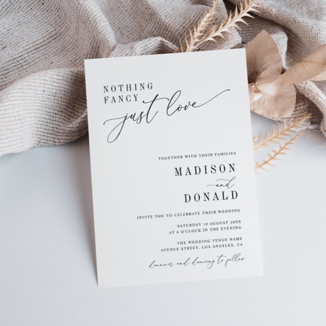 nada elegante invitación a la boda en blanco y neg (Subido por el creador)