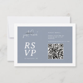 Nada elegante, solo amor Dusty Blue código QR RSVP