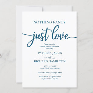 Nada Elegante Solo Amor Invitación Casual de Boda