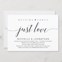 Nada Elegante, Solo Amor, Invitación de Boda Fugad