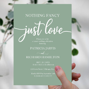 Nada Elegante Solo Amor Invitación de Boda Informa