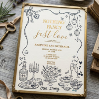 Nada Elegante Solo Amor Invitación de Boda Western