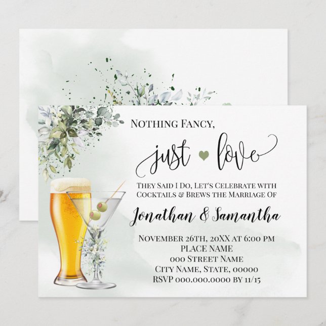 Nada elegante, solo amor, invitación de elopamient (Anverso / Reverso)