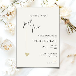 Nada Elegante Solo Invitación de Boda Minimalista