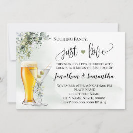 Nada Elegante Solo Invitación de Elopamiento con V