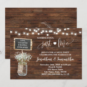 Nada Elegante Solo Invitación Occidental de Boda F