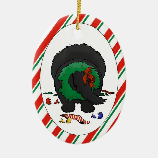 Nada empalma un ornamento del navidad de Newfie (Frente)