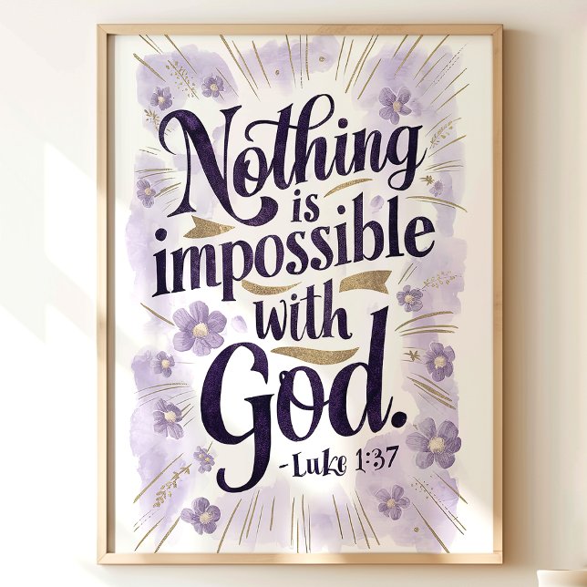 Nada Es Imposible: Luke 1:37 Arte Floral (Subido por el creador)