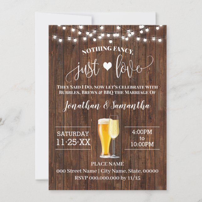 Nada Fancy Ama El Elopement La Invitación Occident (Anverso)